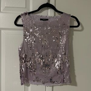 Forever 21 Lavender Sequin Sleeveless Blouse
